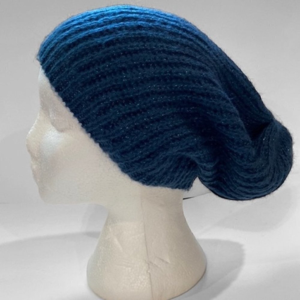 Blue Ribbed Soft Loose Knit Cap Hat Beanie​​ by Ardene